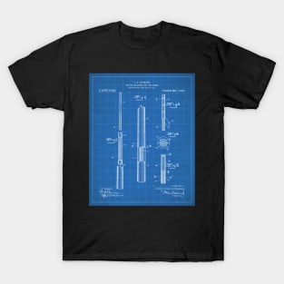 Pool Cue Patent - 9 Ball Art - Blueprint T-Shirt